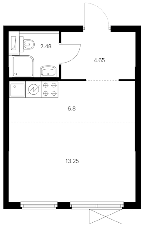 Квартира студия 27.18 м², 11/12 эт., ЖК «Таллинский парк»